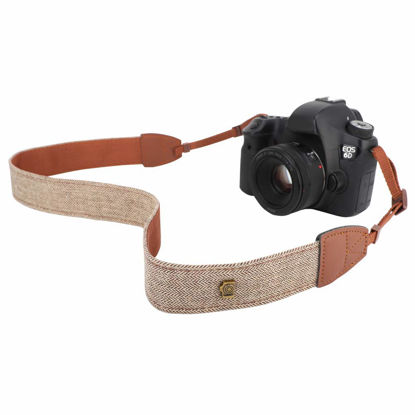 Picture of MoKo Camera Strap, Premuim Cotton Canvas Braided Adjustable Universal Sling Shoulder Neck Belt for All DSLR Digital Camera Canon, Fuji, Nikon, Olympus, Panasonic, Pentax, Sony - Khaki