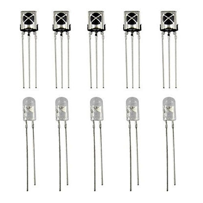 Picture of Infrared Diode LED IR Emitter and Receiver for Arduino, Raspberry Pi, DIY Smart Phone TV Control ?5 Pairs?