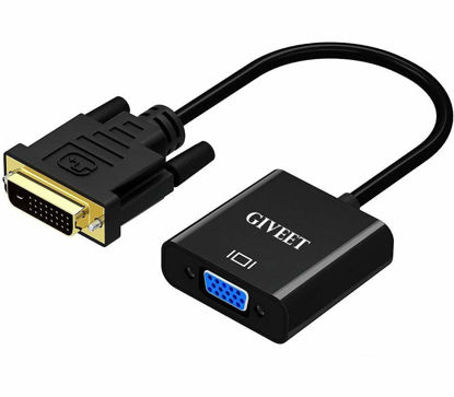 Picture of Giveet DVI to VGA Adapter, DVI 24+1 DVI-D Dual Link to VGA Male to Female 1080P Video Cable Converter for Gaming, DVD, Laptop, HDTV Projector & Other DVI Enabled Devices