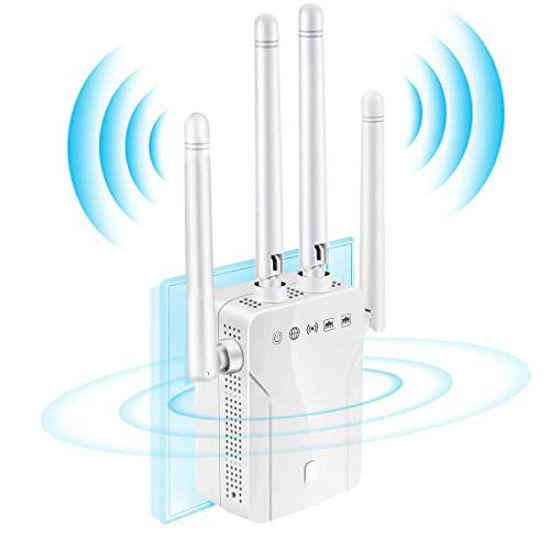 Picture of WiFi Extender Internet Booster for WiFi - 1200M 5G 2.4 GHz WiFi Booster Covers Up to 4000 Sq ft WiFi Booster,360°Full Coverage,and 36 Devices - WiFi Extenders Signal Booster for Home