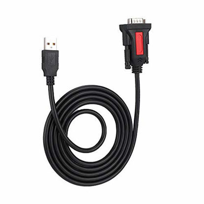 Picture of Red Black Printer Serial Cable, USB to RS232 Serial Port Printer Connection Printer Connector Cable, for Modem POS Digital Camera for ISDN Terminal Adapter,