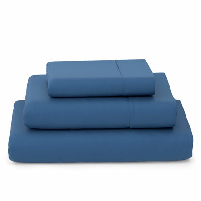 Picture of Cosy House Collection Luxury Bamboo Sheets - 3 Piece Bedding Set - Bamboo Viscose Blend - Soft, Breathable, Deep Pocket - 1 Fitted Sheet, 1 Flat, 1 Pillow Case - Twin XL, Royal Blue