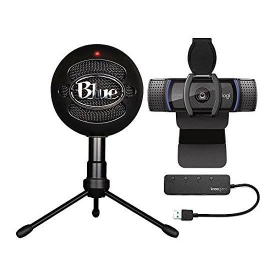 Picture of Blue Microphones Snowball Ice USB Microphone (Black) with Logitech C920S HD Webcam and 4-Port 3.0 USB Hub Bundle (3 Items)