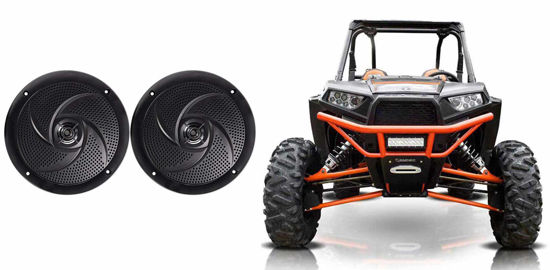 Picture of 2) RockvilIe RSM65B 6.5" Waterproof Shallow Slim Speakers for RZR/ATV/UTV/Cart