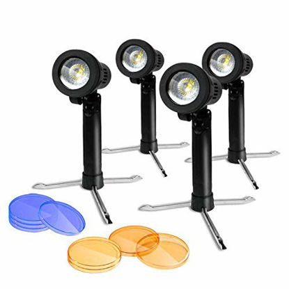 Picture of LimoStudio 4 Sets Continuous LED Portable Light Lamp for Table Top Studio with Color Filters, Photography Photo Studio, AGG1801