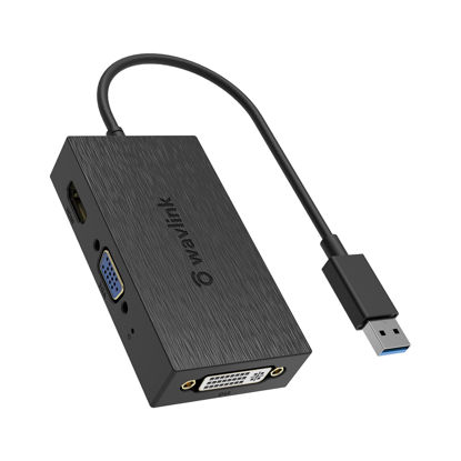 Picture of USB to HDMI VGA DVI Adapter,USB3.0 Dual 2K Full HD 1920x1080@60Hz Video Graphics Adapter with Mirror Mode & Extend Mode,Compatible for Windows,Mac OS,Ubuntu,Android and Chrome System