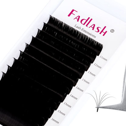 Picture of Eyelash Extension Easy Fan Volume Lashes 0.03-0.10mm C D DD L Curl 8-30mm Length Volume Lash Extensions Self Fanning Eyelash Extensions (0.05-DD, 11-19mm Mix)