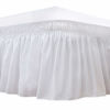 Picture of Biscaynebay Wrap Around Bed Skirts for Full & Full XL Beds 17" Drop, White Adjustable Elastic Dust Ruffles Easy Fit Wrinkle & Fade Resistant Silky Luxurious Fabric Solid Machine Washable