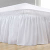 Picture of Biscaynebay Wrap Around Bed Skirts for Full & Full XL Beds 17" Drop, White Adjustable Elastic Dust Ruffles Easy Fit Wrinkle & Fade Resistant Silky Luxurious Fabric Solid Machine Washable