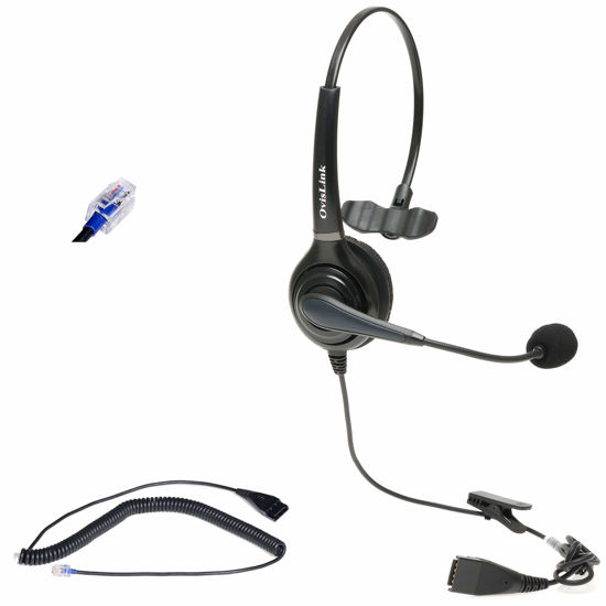 Picture of NEC Phone Headset | Flexible & Rotatable Microphone Headset | Noise Canceling Microphone Headset Compatible with All NEC Telephones | RJ9 Headset Quick Disconnect Cord Included | HD Voice