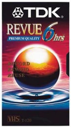 Picture of 2 Pack TDK T-120 REVUE Premium Quality blank VHS Video Cassette Tape - 6 hours - Record, Rewind, Reuse