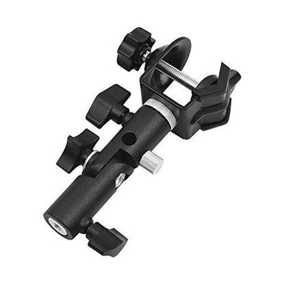 Picture of Andoer Multi-Functional C-Clamp Clip Mount and Light Stand Mount Bracket with Umbrella Reflector Holder and 1/4" to 3/8" Female Screw Adapter Thread for Photography Studio