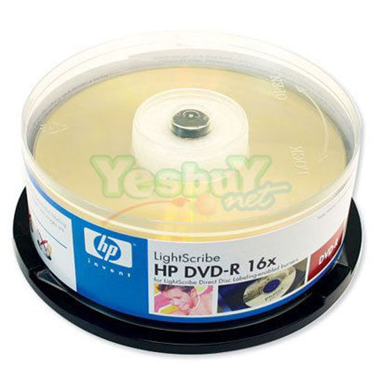 Picture of HP Lightscribe 16X DVD-R in Cakebox 15-Pak
