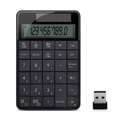 Picture of Numeric Keypad with Calculator, Wireless Numeric Keyboard 29 Keys Numpad Keypad with USB Nano Receiver, Compatible with Windows XP/Vista / 7/8/10
