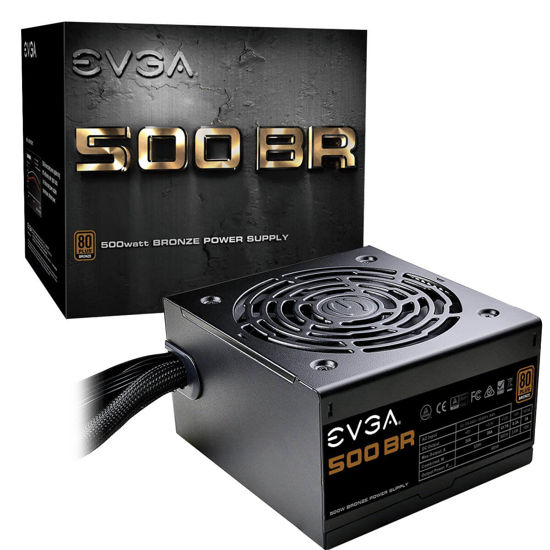 Picture of EVGA 100-BR-0500-K1 500 BR, 80+ Bronze 500W, 3 Year Warranty, Power Supply