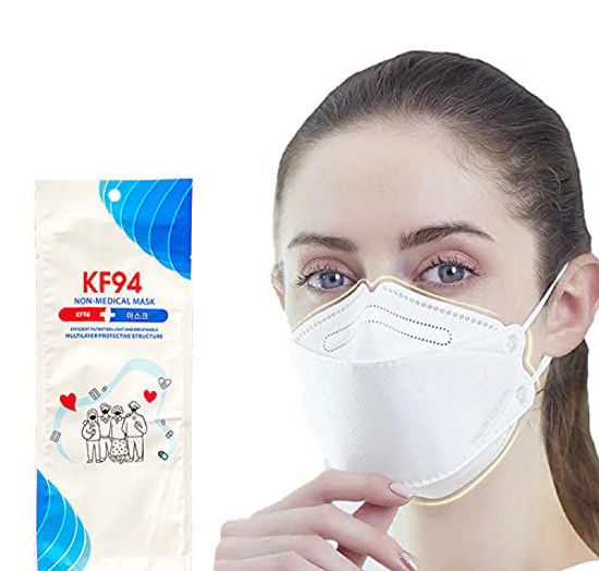 Picture of KF94 Mask White 10 Pack, 4-Layer Disposable Face Masks, Individually Wrapped, 3D-Stereo Structure Breathable Safety, Unisex