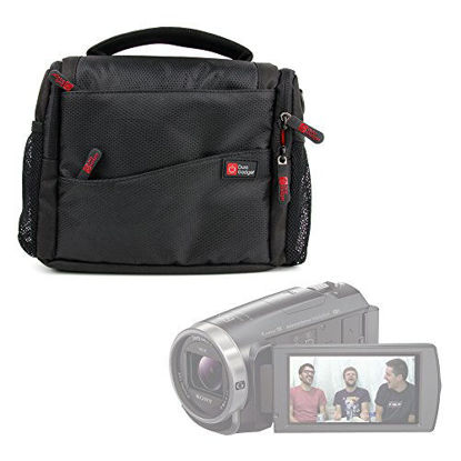 Picture of DURAGADGET Black & Orange Water-Resistant Carry Bag - Compatible with Sony FDR-AX53 4K Handycam