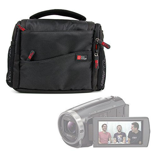 Picture of DURAGADGET Black & Orange Water-Resistant Carry Bag - Compatible with Sony FDR-AX53 4K Handycam