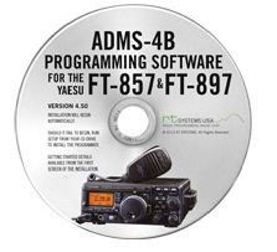 Picture of RT Systems Yaesu ADMS-4B Programming Software on CD with USB Computer Interface Cable for FT-857D & FT-897D