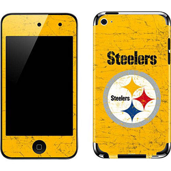 Picture of Skinit Decal MP3 Player Skin Compatible with iPod Touch (4th Gen) - Officially Licensed NFL Pittsburgh Steelers - Alternate Distressed Design