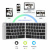 Picture of Samsers Foldable Bluetooth Keyboard - Portable Wireless Keyboard with Stand Holder, Rechargeable Full Size Ultra Slim Folding Keyboard Compatible iOS Android Windows Smartphone Tablet & Laptop-Silver