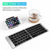 Picture of Samsers Foldable Bluetooth Keyboard - Portable Wireless Keyboard with Stand Holder, Rechargeable Full Size Ultra Slim Folding Keyboard Compatible iOS Android Windows Smartphone Tablet & Laptop-Silver