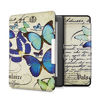 Picture of kwmobile Case Compatible with Kobo Glo HD/Touch 2.0 - Case PU e-Reader Cover - Vintage Butterflies Blue/Mint/Beige