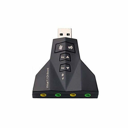 Picture of External USB 3D Sound Card Audio Dual Virtual 7.1 USB 2.0 Adapter Plug & Play for Laptop PC Creative and Exquisite Workmanship Nice Design