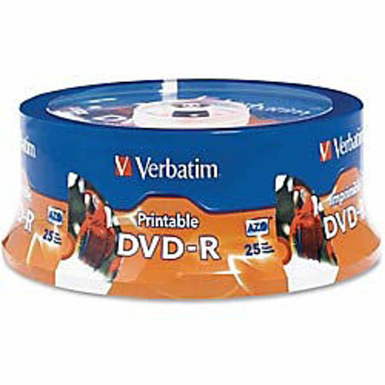 Picture of DVD-R, 4.7GB, 16X, Inkjet/Hub Printable, Spindle, 25/PK, WE, Sold as 1 Package