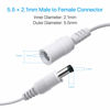 Picture of ZOSI 33ft 12V DC Plug Power Adapter Extension Cable 2.1mm x 5.5mm Male to Female Plug Extender Cord for Security Camera,Wireless IP Network Camera,CCTV DVR NVR Recorder, LED Strip,Car(White)