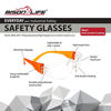 Picture of BISON LIFE Clear Lens Orange Safety Glasses - 12 Pairs Protective Eyewear, Polycarbonate Impact Resistant Lens