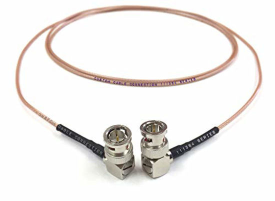 Picture of 2 Foot HD-SDI RG179 Right Angle BNC to Right Angle BNC (75 Ohm) Cable for BMCC BMPC Hyperdeck Cameras by Custom Cable Connection