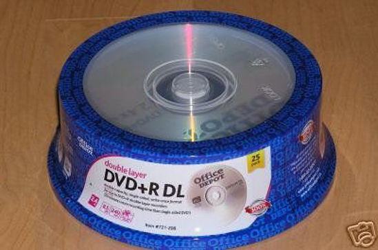 Picture of Office Depot Double Layer DVD+R DL Blank DVD Recordable Media (25 Pack)