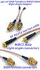 Picture of Pack of 2 RF RG316 Pigtail SMA Female Antenna Connector to MMCX Male Coaxial Cable Adapter Right Angle (8 inch (20.3 cm))