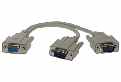Picture of SF Cable 1ft DB9 Female to 2 Male Serial RS232 Splitter Cable