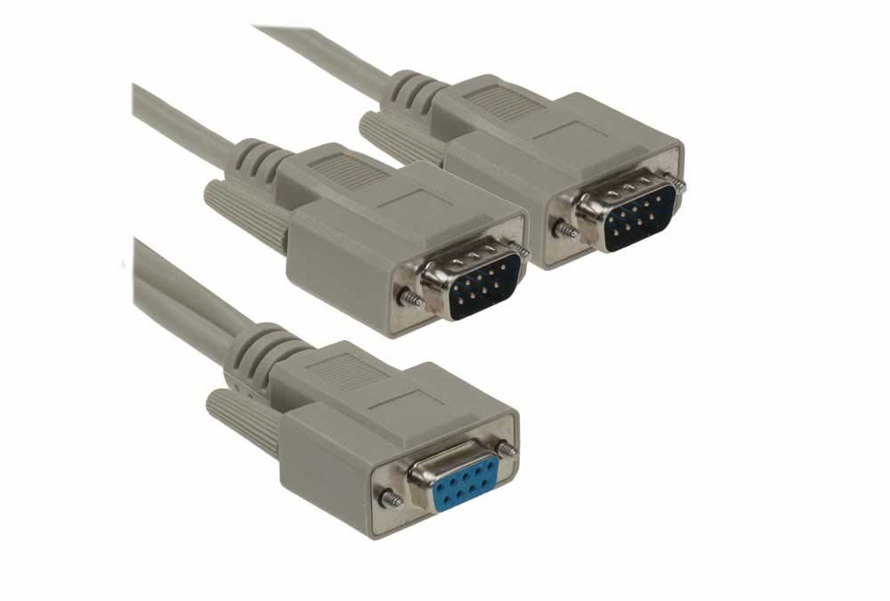 Getuscart Sf Cable 1ft Db9 Female To 2 Male Serial Rs232 Splitter Cable