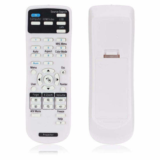 Picture of Wendry Projector Remote Control, Portable Controller Replacement for EX3220,EX5220,EX5230,EX6220,EX7220,725HD,730HD Projector,White