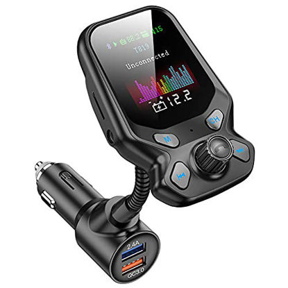 GetUSCart- Bluetooth FM Transmitter - 1.8” Color Screen, Handsfree Calling,  3 USB Port with QC3.0 Fast Charge, Auto Frequency Tuning, 5 EQ Modes -  Supports U Disk/TF Card/Aux