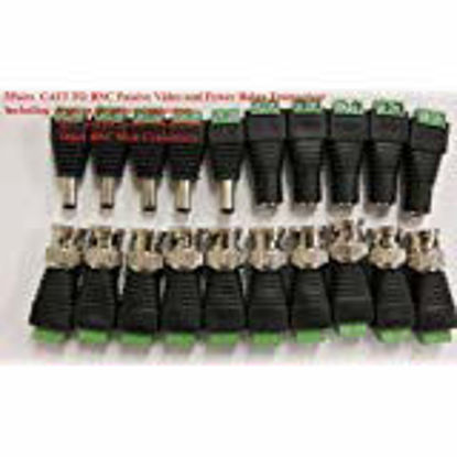 Picture of 5sets -CAT5 TO BNC Passive Video and Power Balun Transceiver