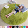 Picture of Grass Green Round Rug for Bedroom,Fluffy Circle Rug 5'X5' for Kids Room,Furry Carpet for Teen's Room,Shaggy Circular Rug for Nursery Room,Fuzzy Plush Rug for Dorm,Green Carpet,Cute Room Decor for Baby