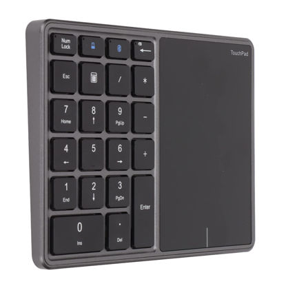 Picture of Wireless Number Pad, 22 Keys 2.4G Bluetooth Numeric Keypad with Touchpad, 500mAh Type C Charging, Support for Win, for iOS, for Android and for OS X(Black)