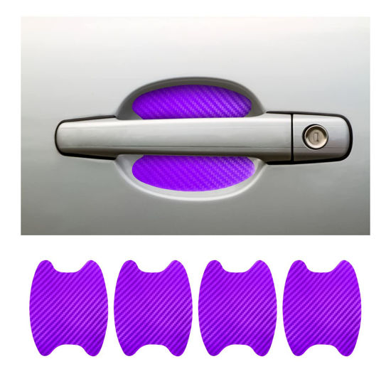 GetUSCart- 4PCS Car Door Handle Cup Stickers, Carbon Fiber Scratch Auto Door  Protective Film, Non-Marking Car Door Bowl Protector, Door Handle Paint Cover  Guard Universal for Most Cars, Trucks, SUV, VAN (Purple)
