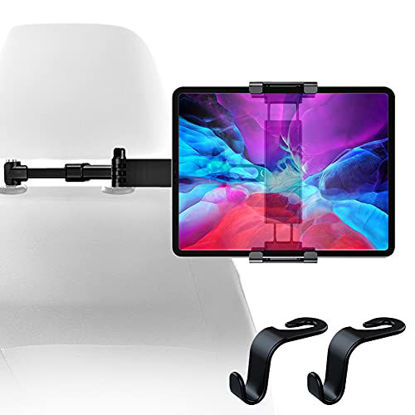 Picture of Car Headrest Mount, Bestoct Car Tablet Holder, Angle Adjustable Car Backseat Mount, for iPad Pro/Air/Mini, Tablets, Nintendo Switch, Smartphones, Galaxy Tabs, Compatible with 4.5" to 12.9" Device