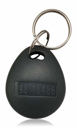 Picture of 50 Grey Thick 26 Bit Proximity Key Fobs Weigand Prox Keyfobs Compatable with ISOProx 1386 1326 H10301 Format Readers. Works with The vast Majority of Access Control Systems