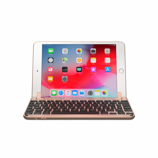 Picture of Brydge 7.9 Keyboard for iPad Mini (2019) 5 and iPad Mini 4 | Backlit Keys | Aluminum | Bluetooth Wireless | Rotating Hinges | 180 Degree Viewing (Gold)