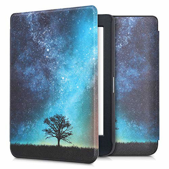 Picture of kwmobile Case Compatible with Kobo Nia - Case PU e-Reader Cover - Cosmic Nature Blue/Grey/Black