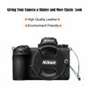 Picture of Foto&Tech Premium 2 Pack 67mm Leather Sticker Logo Cut Out Camera Lens Cap Holder Keeper 3M Adhesive Compatible with Nikon D7500 D7200 D7100 D7000 D5600 D5500 D5300 D5100 18-140mm Lens/COOLPIX P900