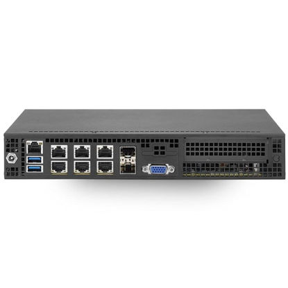 Picture of Supermicro SuperServer E300-9D-8CN8TP Mini PC Server - Xeon D-2146NT - Serial ATA/600 Controller - ASPEED AST2500 Graphic Card - 10 Gigabit Ethernet - 1 x SFF Bay(s) 120 W