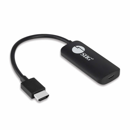 Picture of SIIG HDMI to USB-C Port 4K 60Hz Converter Adapter, for HDMI Source to USB-C (DP Signal) Display, HDMI 2.0,4K60Hz,1080p144Hz,HDR,HDCP 2.2,Stereo Audio,USB-Powered Plug and Play (CB-H21711-S1)