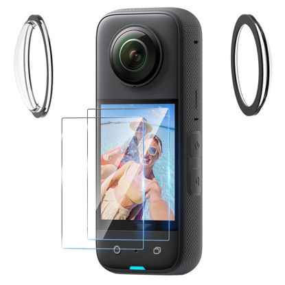 Picture of HUAYUWA Camera Protective Film with Adhesive Lens Protector Compatible for Insta360 X3 360 Degree Action Camera